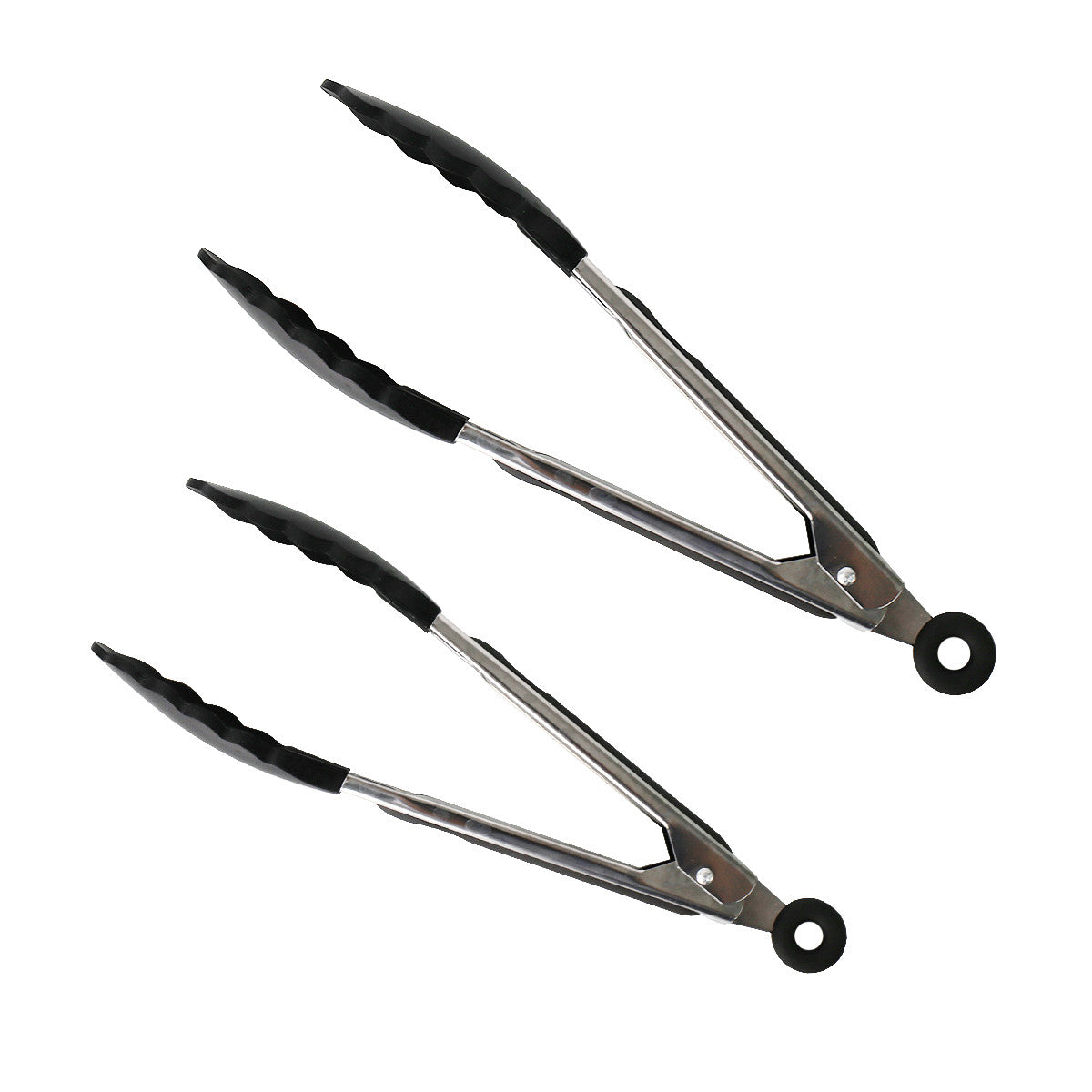 Set of 2 Grilling Cooking Tongs Small 9-Inch & Large 12-Inch