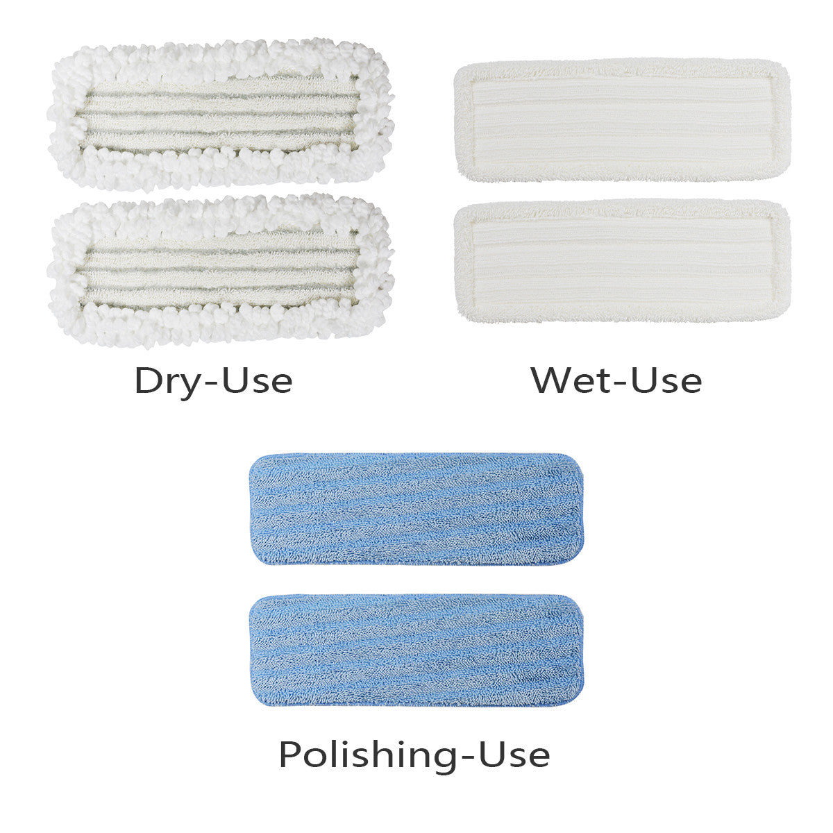 Le Coucou SCD1-MP Refill Replacement for SC-D1 Vibration Mop Complete Wet, Dry, Polish Mop Head Variety Pads (3 pack)